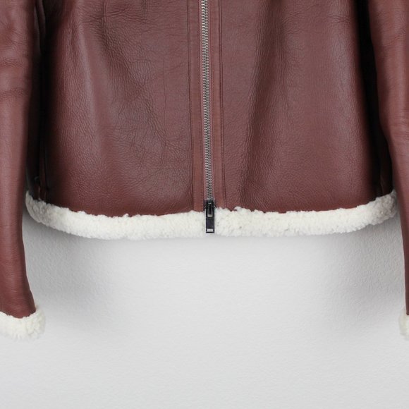 NWT Theory Genuine Shearling Moto Jacket - Picture 6 of 16